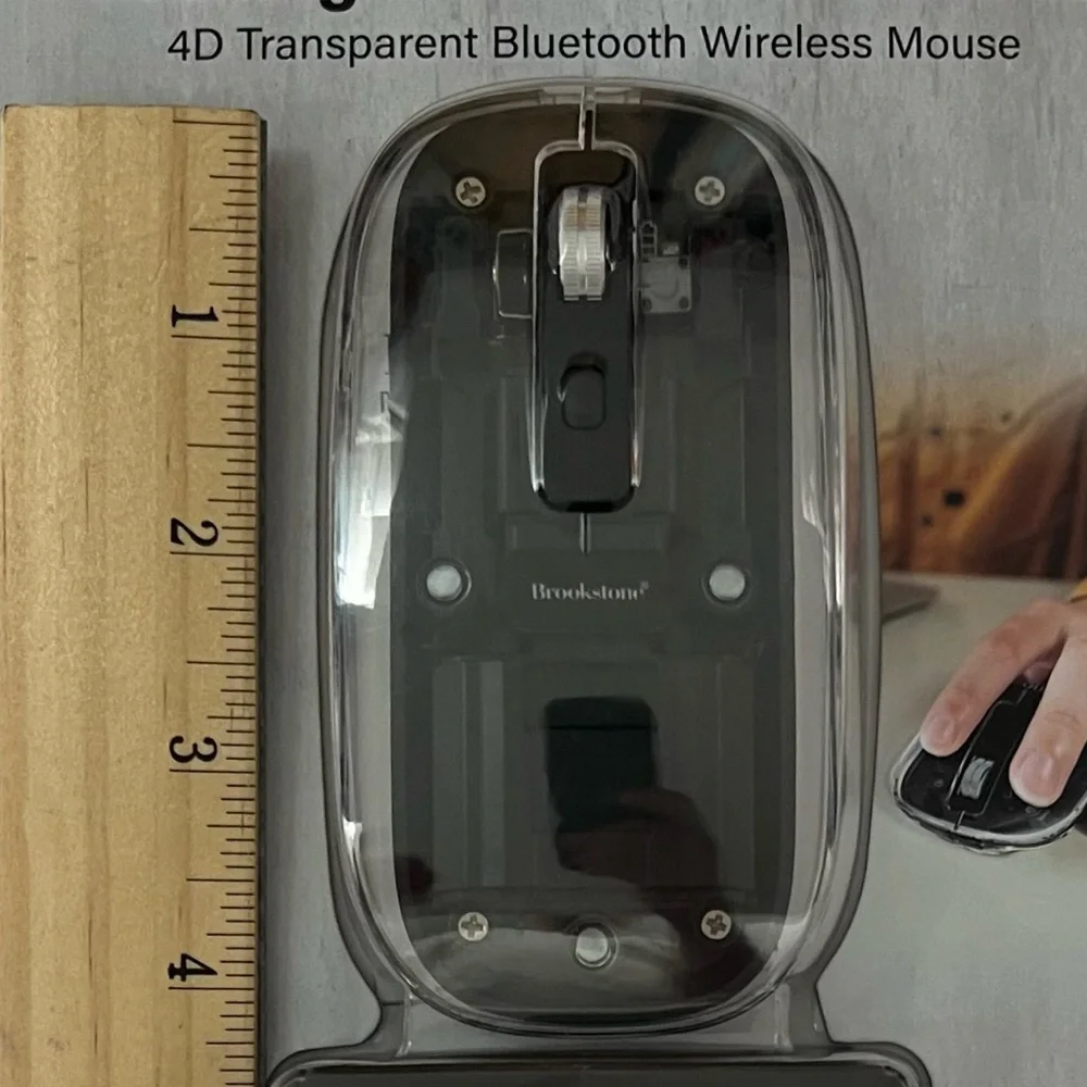 Rechargeable Bluetooth Mouse 4D Transparent Brookstone